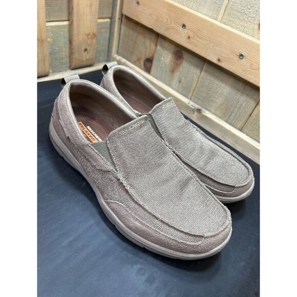 Skechers Mens Relaxed Fit Air-Cooled Memory Foam Slip-On Shoes Size 11 Taupe - Picture 2 of 9